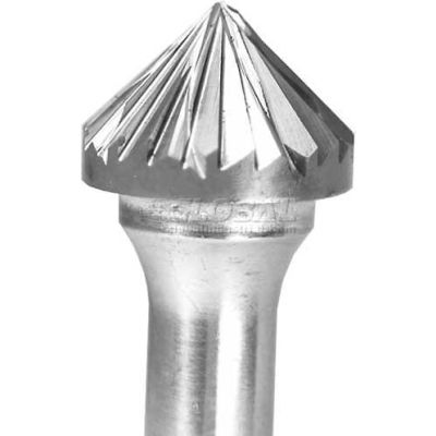 Grobet 90° Deburring Carbide Burr 32.796, Double Cut, 1/4" Shank DIA, 2" OAL