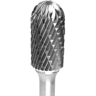 Grobet Cylinder Radius End Carbide Burr 32.84833, Double Cut, 1/8" Shank DIA, 3" OAL