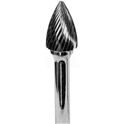 Grobet Pointed Tree Carbide Burr 32.94102, Standard Cut, 1/4" Shank DIA, 6" OAL