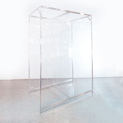 Global Industrial Personal Safety Cubicle, 6'L x 8'H, 3'6" Between Partitions, Clear