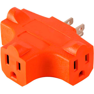 GoGreen Power 3 Outlet Cube Adapter, GG-3406OR - Orange