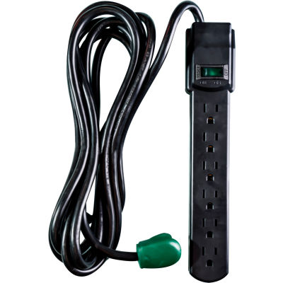 Surge Protected Power Strip, 6 Outlets, 15A, 250 Joules, 6' Cord