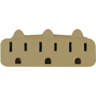 GoGreen Power, GG-13000TT, 3 Outlet Wall Tap - Tan - Pkg Qty 12