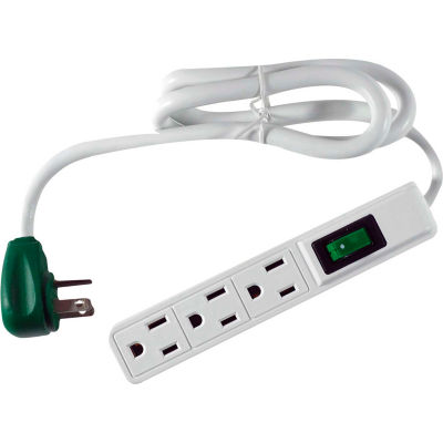 Power Strip, 3 Outlets, 15A, 2-1/2' Cord - Pkg Qty 24