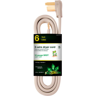 GoGreen Power, GG-27106, Dryer Cord Gray - 6 Ft