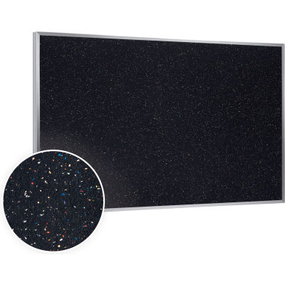 Ghent 4' x 6' Bulletin Board - Confetti Recycled Rubber Surface - Silver