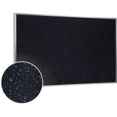 Ghent 3' x 4' Bulletin Board - Confetti Recycled Rubber Surface - Silver