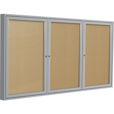 Ghent Enclosed Bulletin Board - Outdoor / Indoor - Vinyl - 48" x 72" H - Caramel