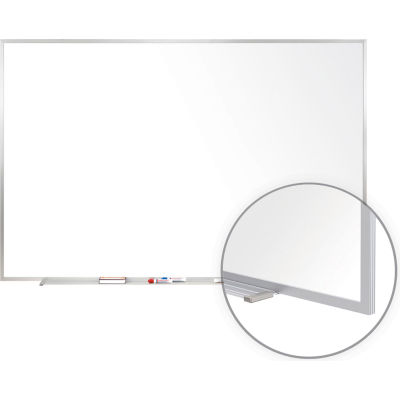 Ghent 4' x 8' Whiteboard with Aluminum Frame - Porcelain - Includes Marker/Eraser - USA Made