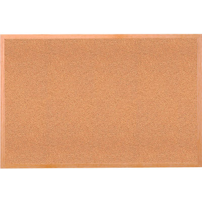 Ghent 4' x 6' Bulletin Board - Natural Cork - Oak Wood Frame