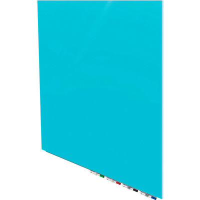 Ghent® Aria 4'W x 4'H Magnetic Glass White Board - Blue
