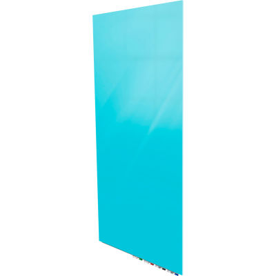 Ghent® Aria 4'W x 6'H Magnetic Glass White Board - Blue
