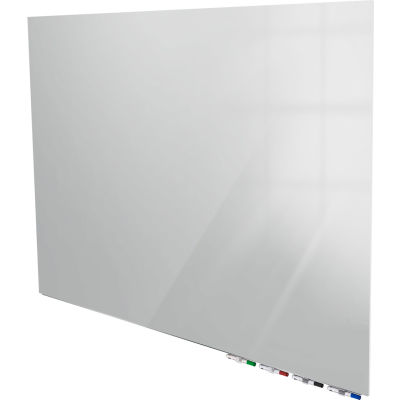 Ghent® Aria 5'W x 4'H Magnetic Glass White Board - Gray
