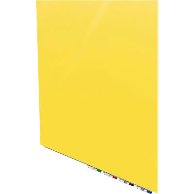 Ghent® Aria 4'W x 4'H Magnetic Glass White Board - Yellow