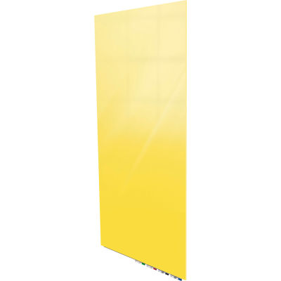 Ghent® Aria 4'W x 8'H Magnetic Glass White Board - Yellow