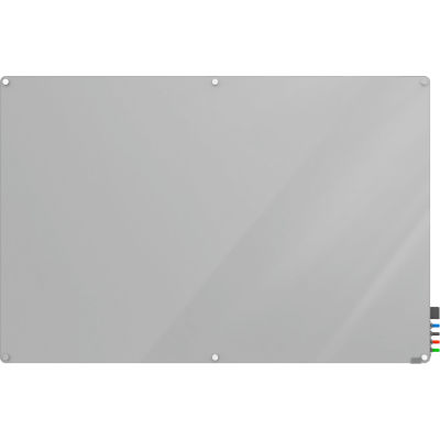 Ghent Harmony Glass Board - Magnetic - 2' x 3' - Gray - Radius Corners
