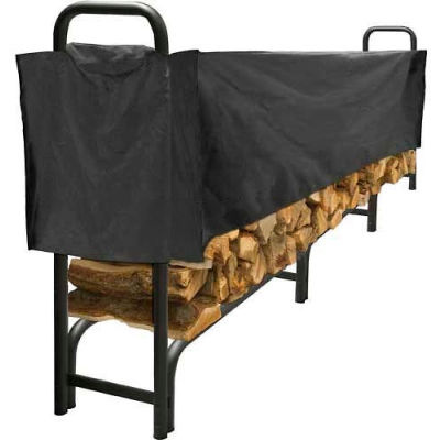 Pleasant Hearth 12' Heavy Duty Log Storage Rack with Half Cover Weather-Resistant LS938-144SC-K