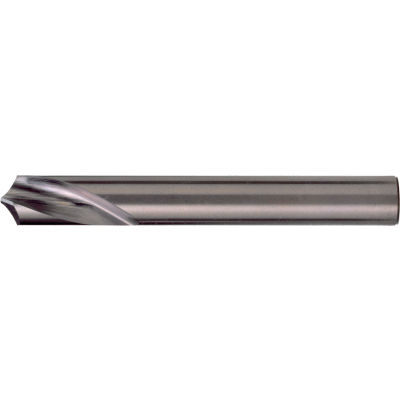 Regular Length Uncoated 1/2 Size Round Shank 90 Degree Conventional Point Right-Hand Spiral Flute Chicago Latrobe 790 Solid Carbide Spotting Drill Bit Bright Finish