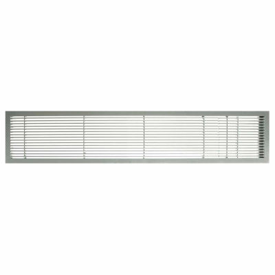 AG10 Series 4" x 30" Solid Alum Fixed Bar Supply/Return Air Vent Grille, Brushed Satin w/Door