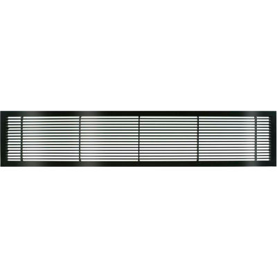AG10 Series 6" x 48" Solid Alum Fixed Bar Supply/Return Air Vent Grille, Black-Gloss