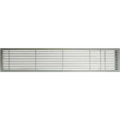 AG20 Series 4" x 24" Solid Alum Fixed Bar Supply/Return Air Vent Grille, Brushed Satin w/Right Door