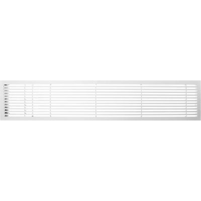 AG20 Series 4" x 24" Solid Alum Fixed Bar Supply/Return Air Vent Grille, White-Gloss w/Left Door
