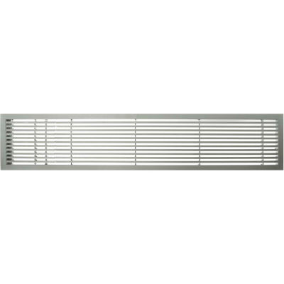 AG20 Series 4" x 42" Solid Alum Fixed Bar Supply/Return Air Vent Grille, Brushed Satin w/Left Door