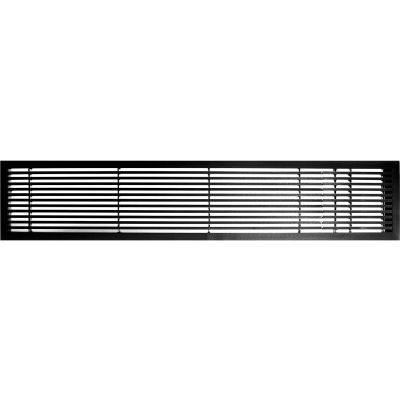 AG20 Series 4" x 48" Solid Alum Fixed Bar Supply/Return Air Vent Grille, Black-Gloss w/Right Door