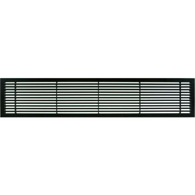 AG20 Series 6" x 24" Solid Alum Fixed Bar Supply/Return Air Vent Grille, Black-Matte