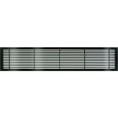 AG20 Series 6" x 30" Solid Alum Fixed Bar Supply/Return Air Vent Grille, Black-Gloss