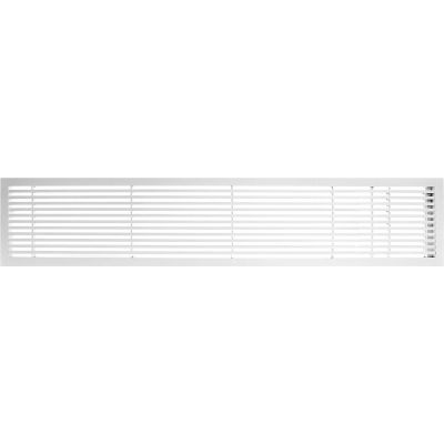 AG20 Series 6" x 36" Solid Alum Fixed Bar Supply/Return Air Vent Grille, White-Gloss w/Right Door