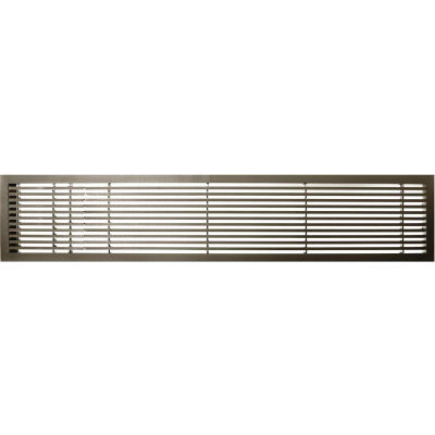 AG20 Series 6" x 48" Solid Alum Fixed Bar Supply/Return Air Vent Grille, Antique Bronze w/Left Door