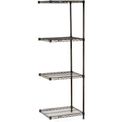 Nexel® Black Epoxy Wire Shelving Add-On 72"W x 14"D x 54"H