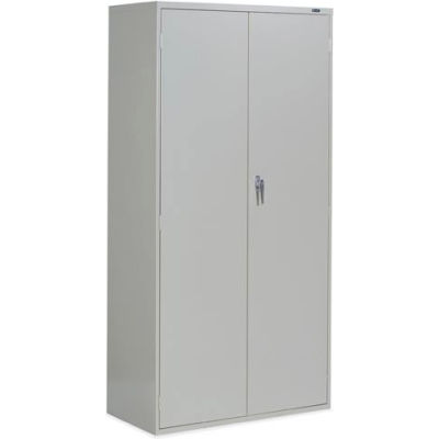 Global Furniture 9300 Series Storage Cabinet, Lever Handle, 36"Wx18"Dx72"H, Gray, Assembled