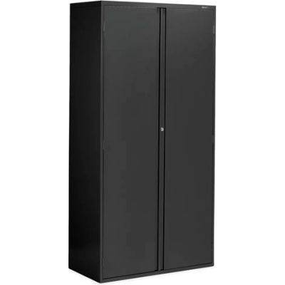 Global Industries 9300 Series Storage Cabinet, Recessed Handle, 36"Wx18"Dx72"H, Black, Assembled