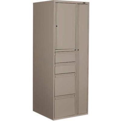 9300P Series Personal Tower, 2 Box/2 File Drawers On Right, 24"W x 24"D x 65-1/4"H, Ivory