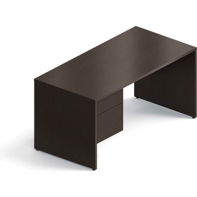 Global™ Wood Desk - Left Pedestal - 60" - Dark Espresso - Genoa Series