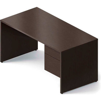 Global™ Wood Desk - Right Pedestal - 60" - Dark Espresso - Genoa Series