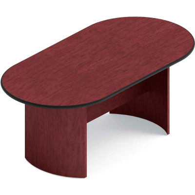 Global™ Boardroom Table - Racetrack - Laminate - 72"L x 36"W - Quartered Mahogany