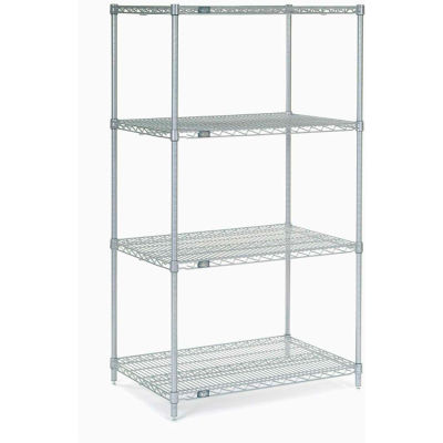 Nexelate® Silver Epoxy Wire Shelving Starter Unit - 5 Tier - 36"W x 18"D x 74"H