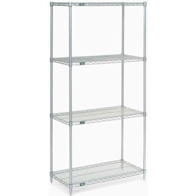 Nexel® Poly-Z-Brite® Wire Shelving Starter Unit - 5 Tier - 42"W x 18"D x 74"H