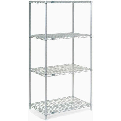 Nexel® Poly-Z-Brite® Wire Shelving Starter Unit - 5 Tier - 24"W x 21"D x 74"H