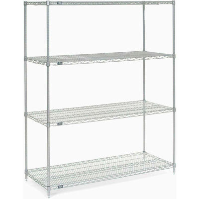 Nexel® Poly-Z-Brite® Wire Shelving Starter Unit - 5 Tier - 54"W x 24"D x 74"H