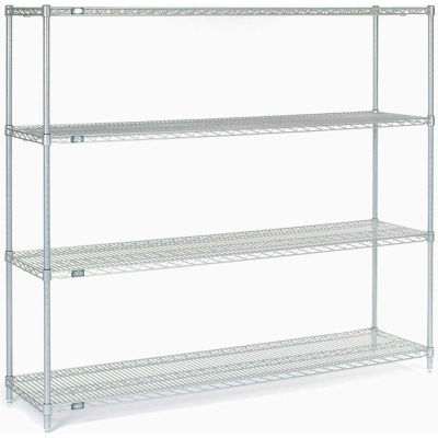 Nexelate® Silver Epoxy Wire Shelving Starter Unit - 5 Tier - 60"W x 24"D x 86"H