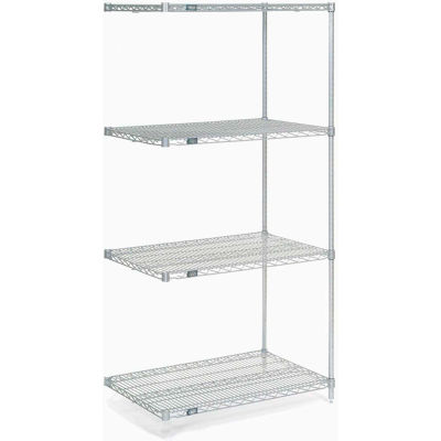 Nexel® Poly-Z-Brite® Wire Shelving Add-On Unit - 5 Tier - 24"W x 18"D x 74"H