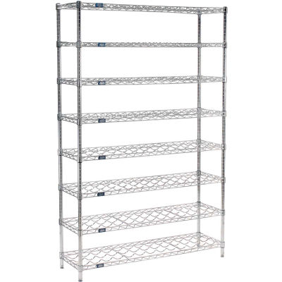 Nexel® Wine Rack - 72 Bottle 36"W x 14"D x 74"H, Chrome