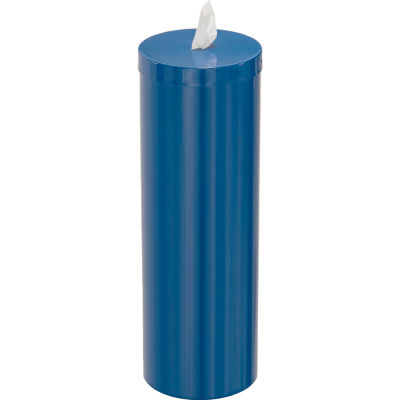 Glaro Floor Standing Sanitary Wipe Disp., Blue w/One Roll of Antibac. Wipes-F1026-BL