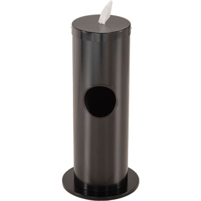 Glaro 2 Gallon Floor Standing Sanitary Wipe Dispenser, Satin Black - F1029-BK