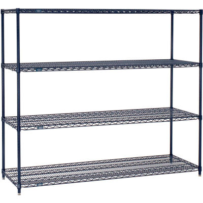 Nexel® Nexelon®, 4 Tier, Wire Shelving Starter Unit, 60"W x 21"D x 63"H