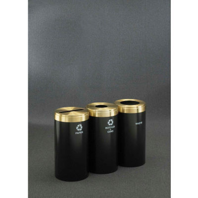 Glaro Value Recyclepro 3 Unit Silver Vein, (3) 23 Gallon Bottles/Cans/Paper/Waste - 1542-3
